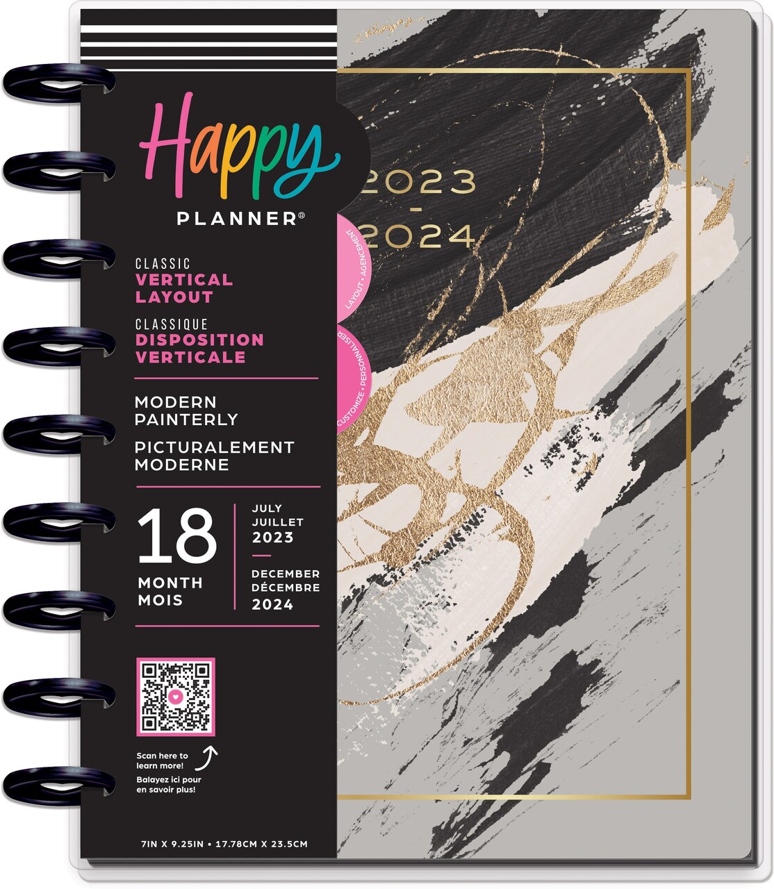 Happy Planner Classic 18-Month Planner-Modern Painterly; July '23 - Dec. '24